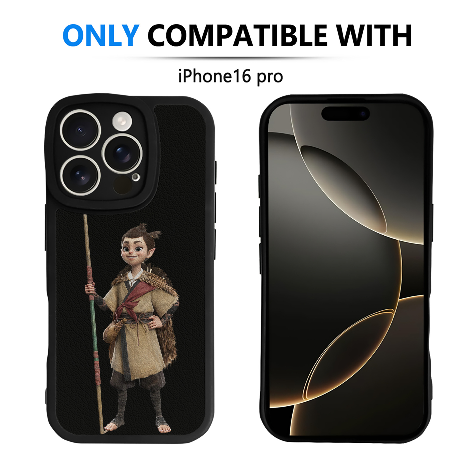 （画像用） Ne Zha 2 ナタ 魔童の大暴れ 【iPhone 16シリーズ対応】シリコンスマホケース（レザー調） 材質：シリコン